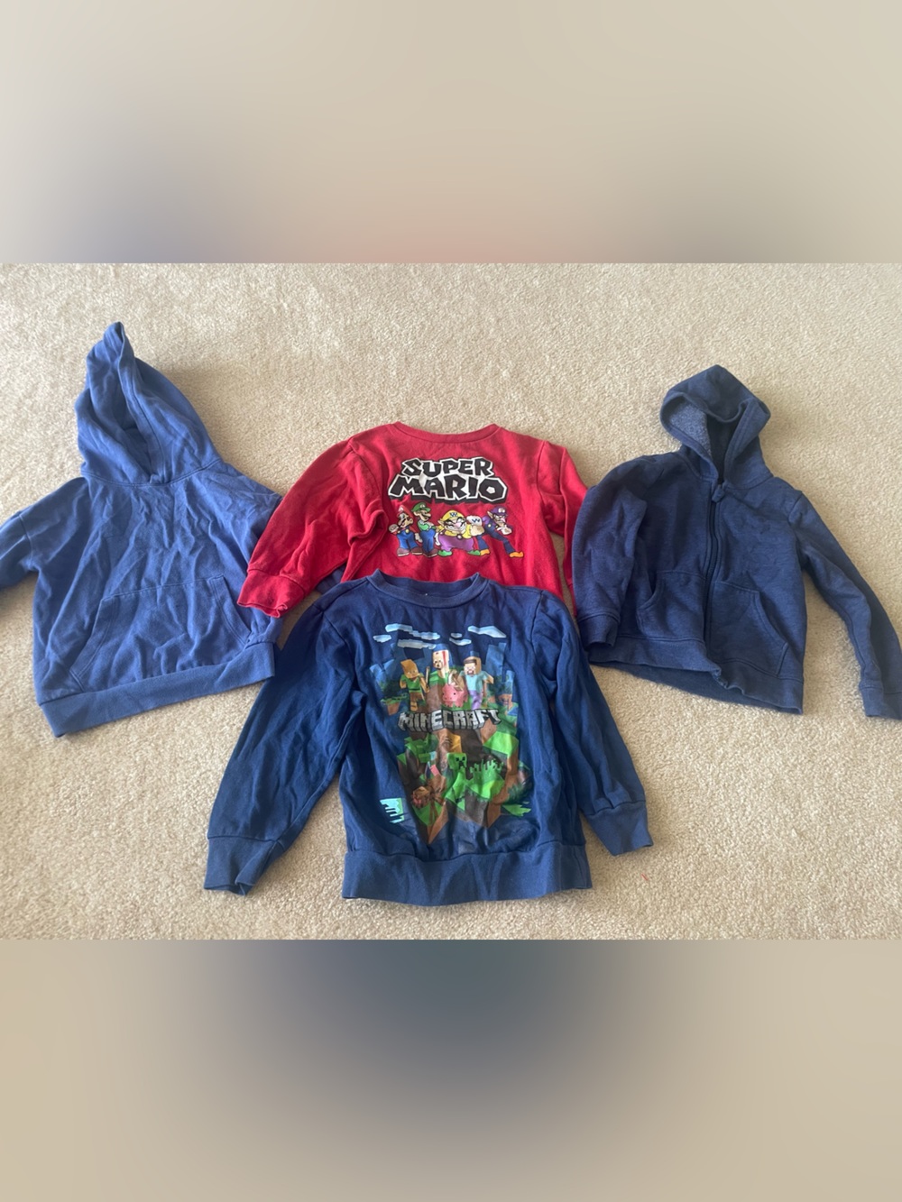 BUNDLE OF 4 Sweatshirts/hoodies. Kid size 5T